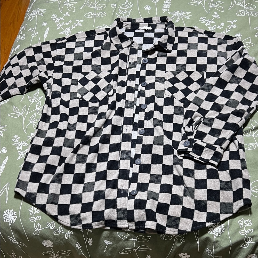 Maurices Black and White Plaid Shirt